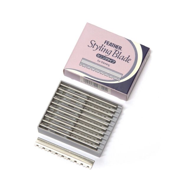 04389 IO-Caja 10 Cuchillas Feather Styling Razor-W